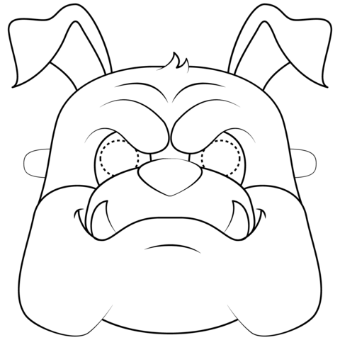 Bulldog Mask Coloring Page